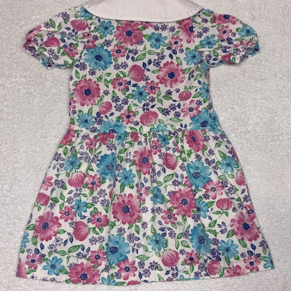 Vintage OshKosh B'gosh Floral Dress with Pink and Blue made in USA size 6